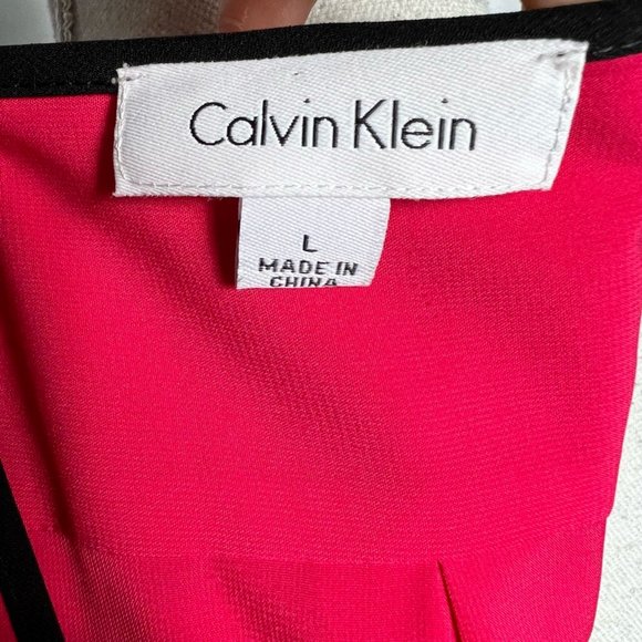 Calvin Klein Womens Blouse Pink Long Sleeve Button Cuff Keyhole Neck Pintuck S - Picture 7 of 7